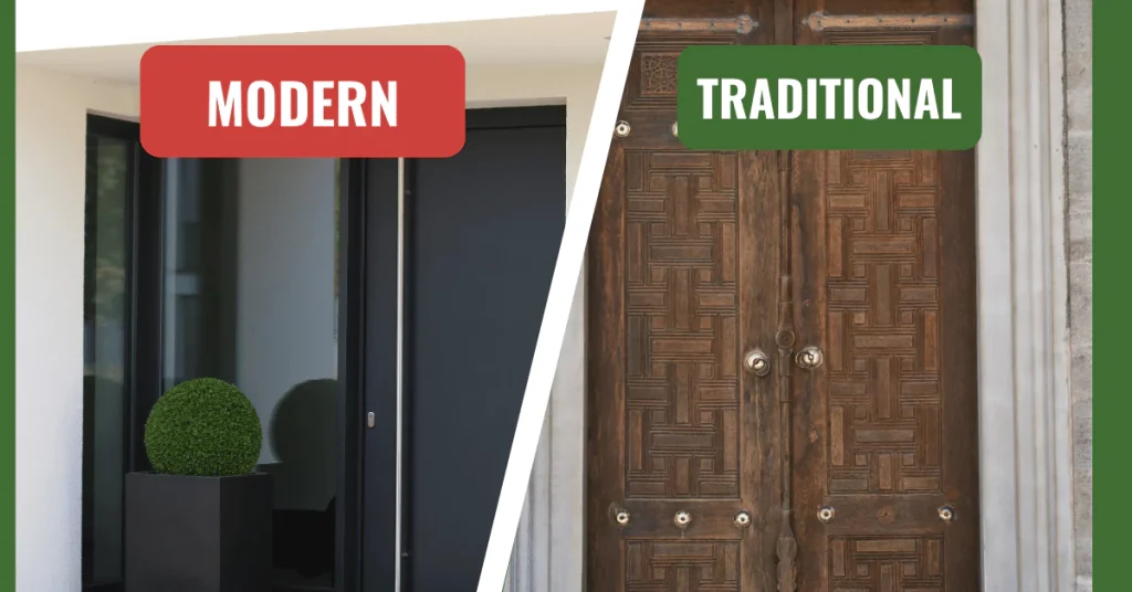 modern door design vs traditional door design