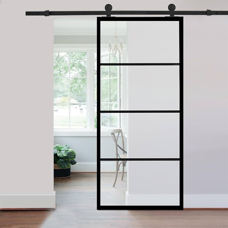 4-Lites-steel-frame-glass-barn-door-3