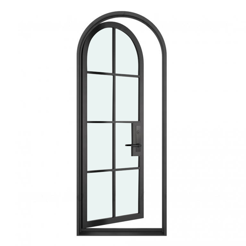 8-Lites-arched-steel-french-glass-doors-1