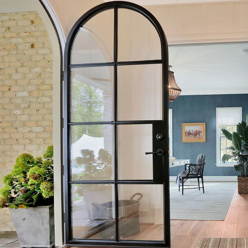 8-Lites-arched-steel-french-glass-doors-3