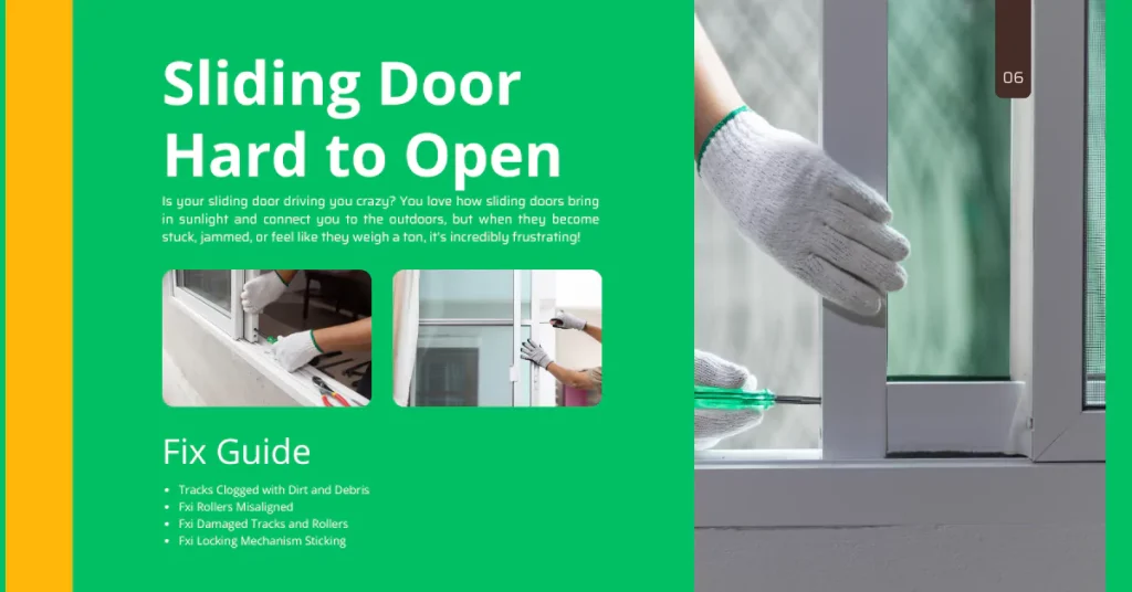 sliding door hard to open fix guide