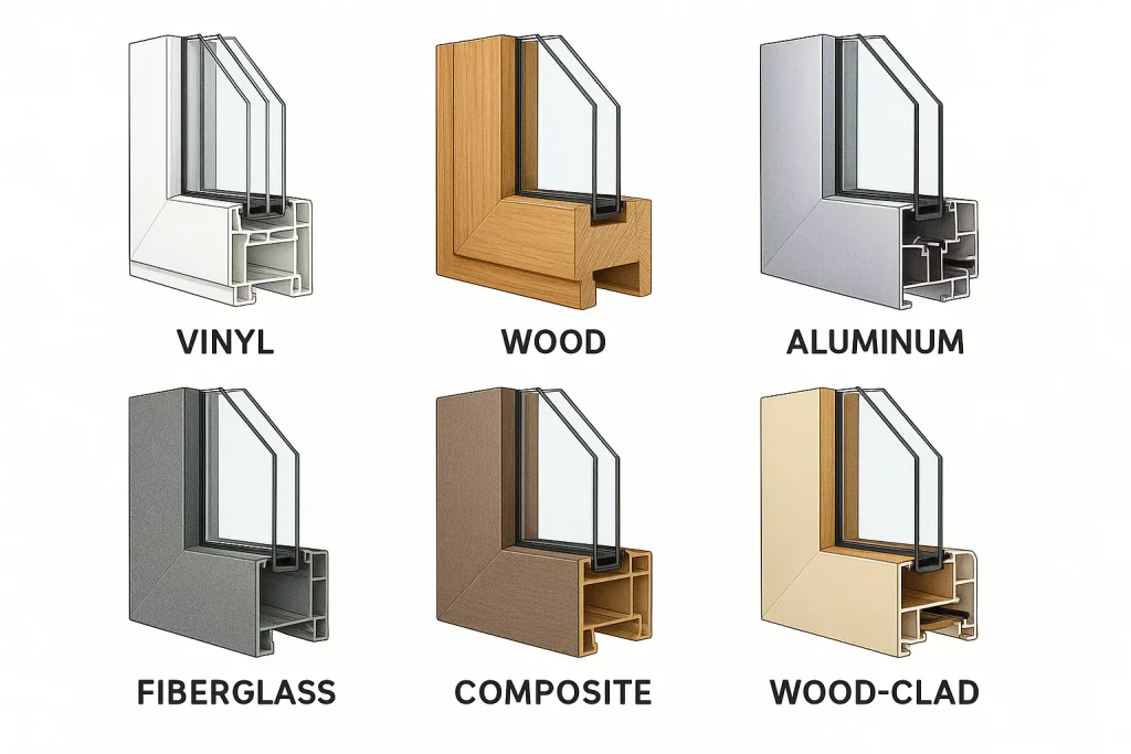 Window Frame Materials Comparison: Which is Best? 1 6 major window frame materials 685a8c414315c