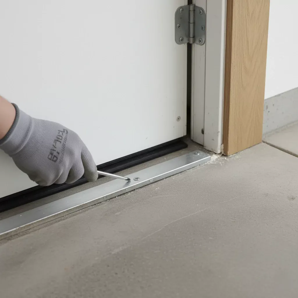 Come sostituire la soglia di una porta 7 Regolazione di una soglia in alluminio per un contatto uniforme con la guarnizione della porta