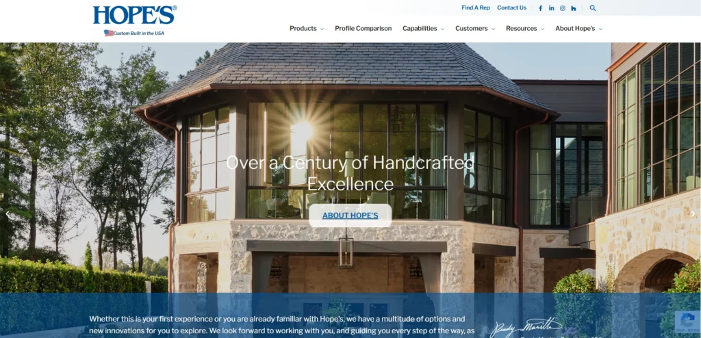 Hope’s Windows Manufacturer