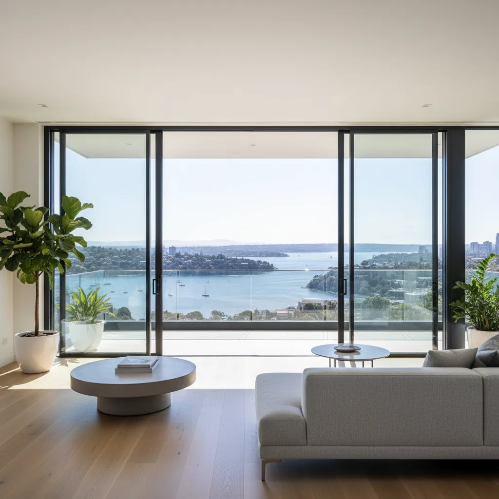 black-aluminum-patio-door-for-living-room