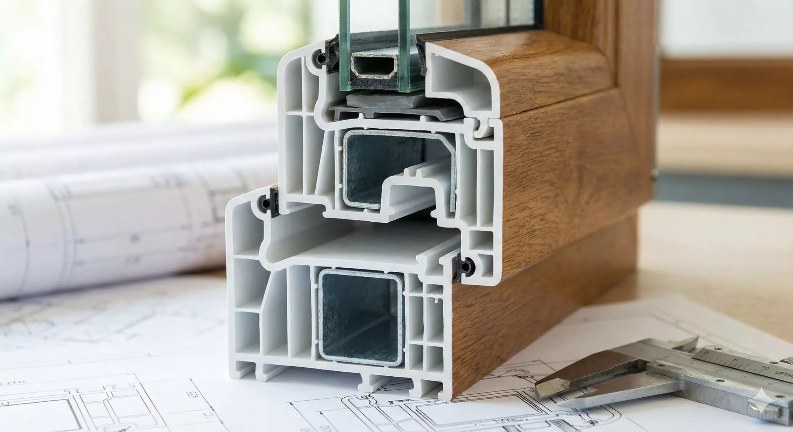 dwarsdoorsnede van een uPVC-profiel