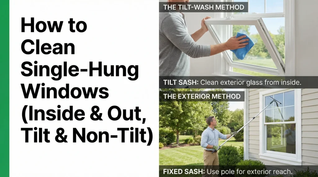 fenêtres à guillotine simple propres