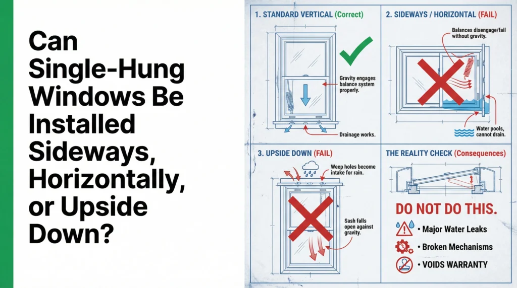 installare il singolo battente lateralmente orizzontalmente