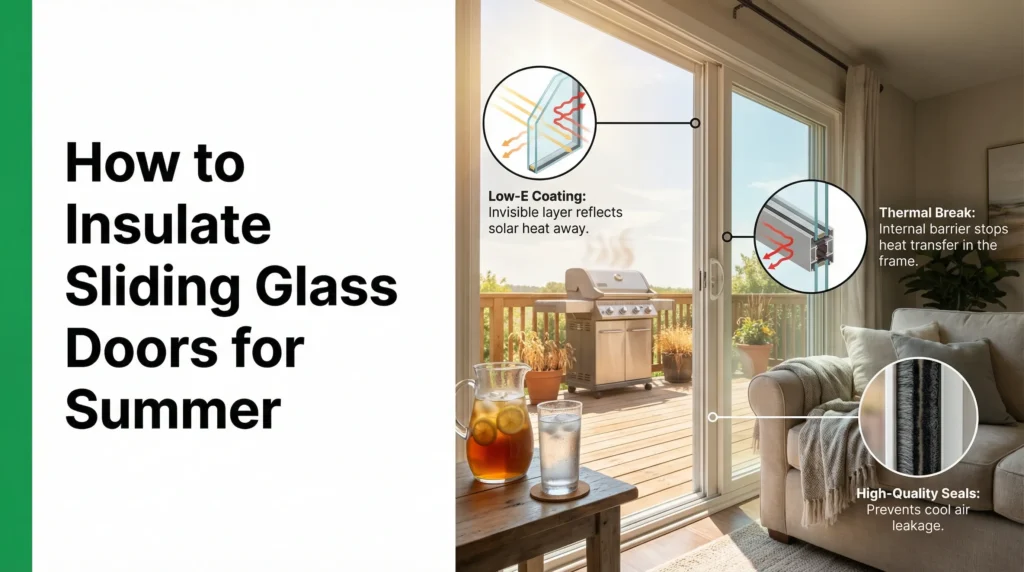 isoler les portes coulissantes en verre en été