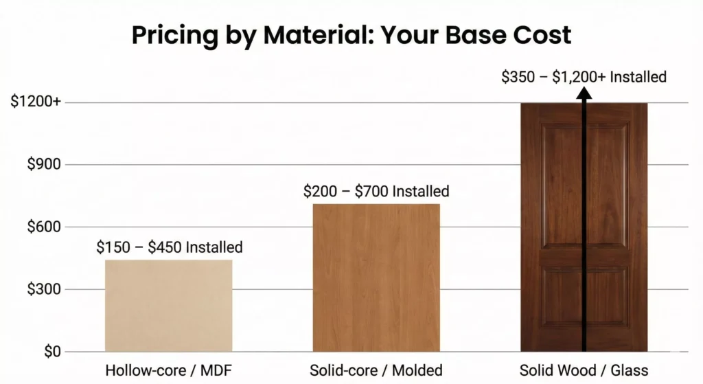 Preisgestaltung für Innentüren nach Material