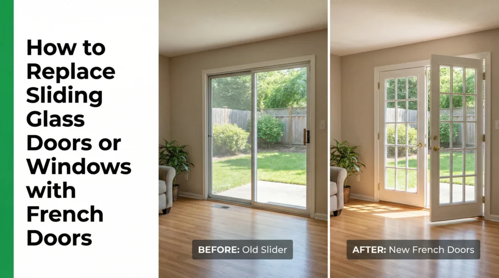 استبدل نافذة الباب المنزلق بأبواب فرنسية