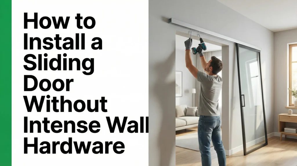 installation minimale de quincaillerie pour porte coulissante