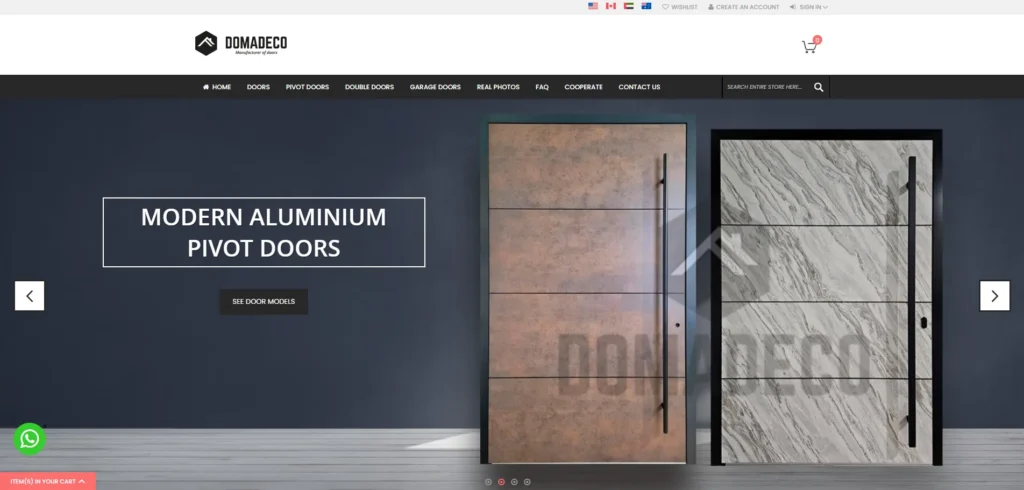 Domadeco one of the top pivot door manufacturers