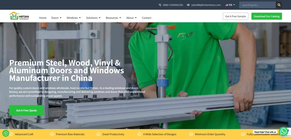 Hotian one of the top pivot door manufacturers