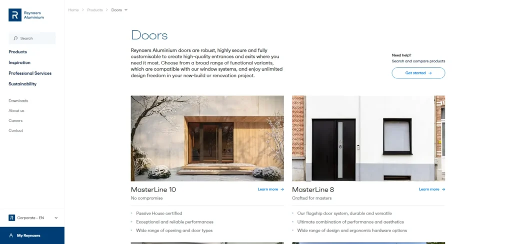 Reynaers Aluminium one of the top commercial door manufacturers