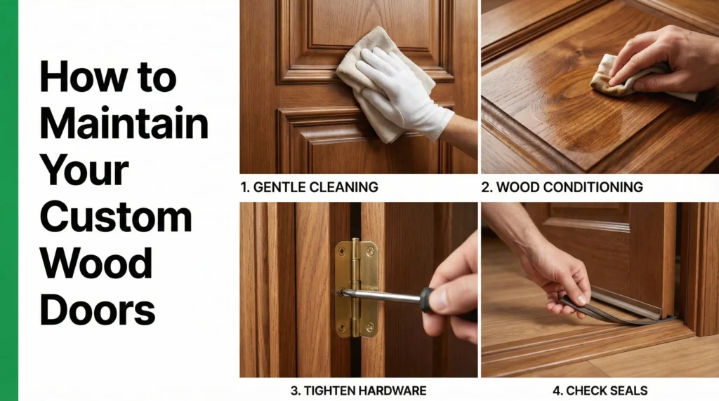 custom wood door maintenance