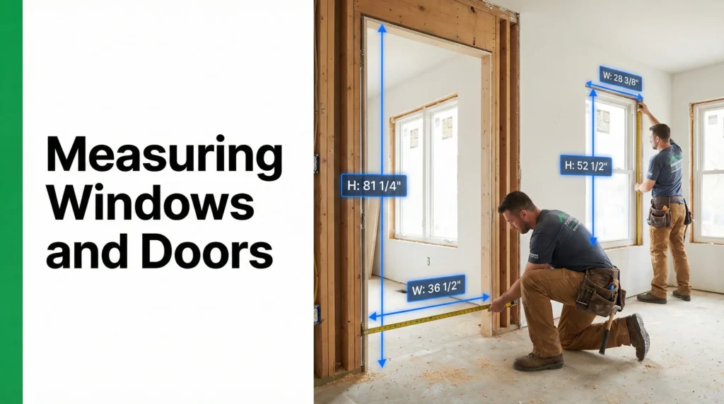 قياس النوافذ والأبواب المصممة حسب الطلب