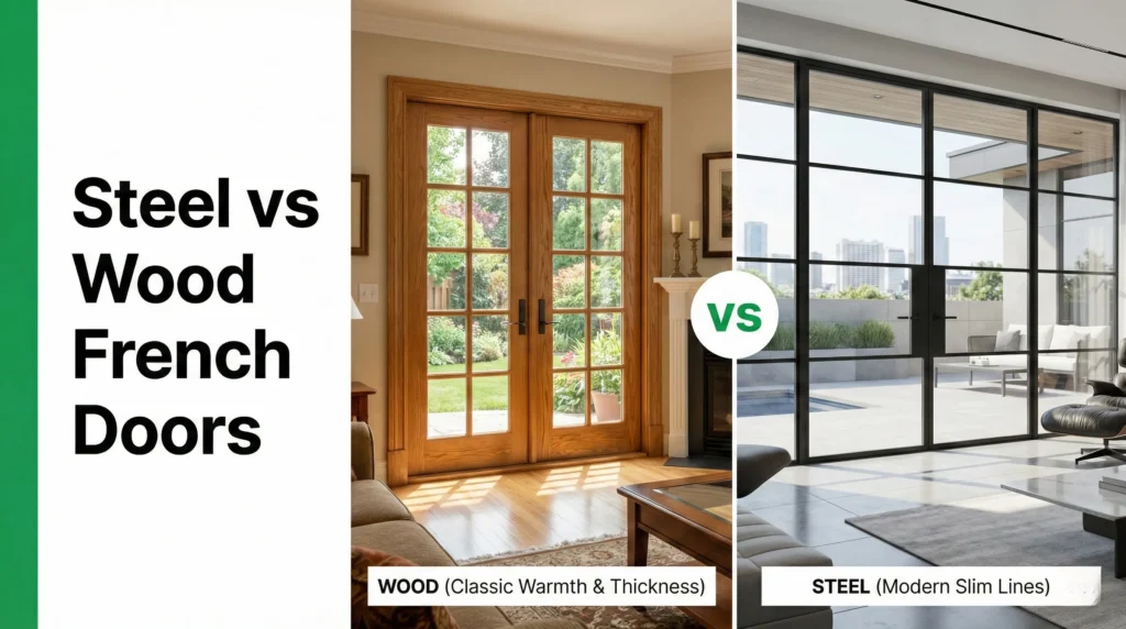 portes-fenêtres en acier ou en bois