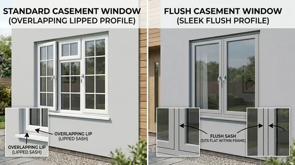 flush windows and casement windows comparison
