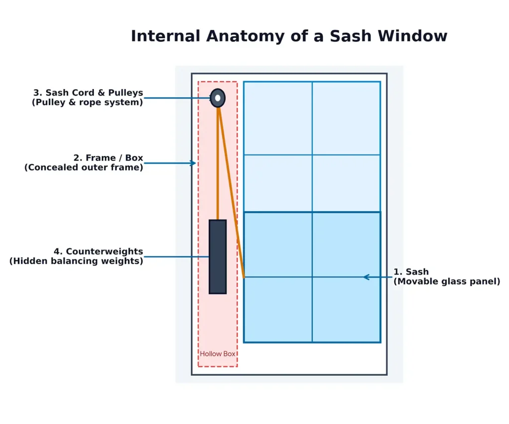 What is a Sash Window? The Ultimate 101 Guide 2 anatomy of a sash window