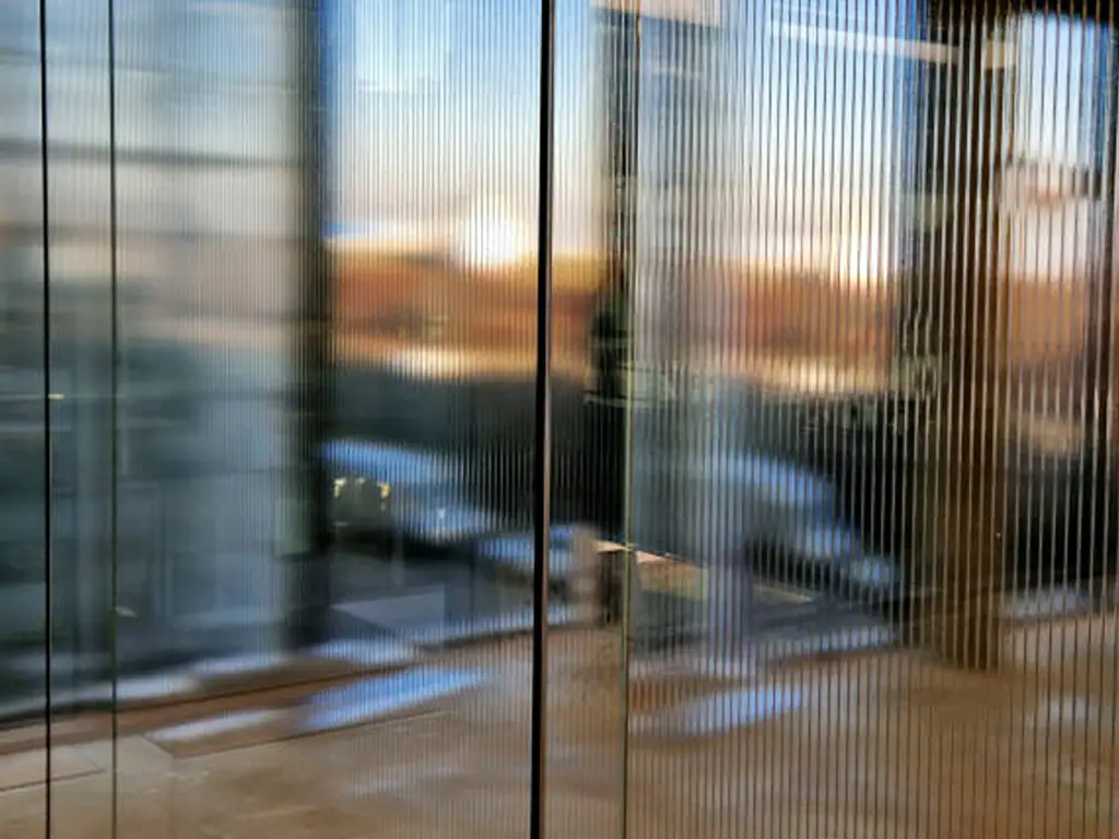 fluted and textured glass doors