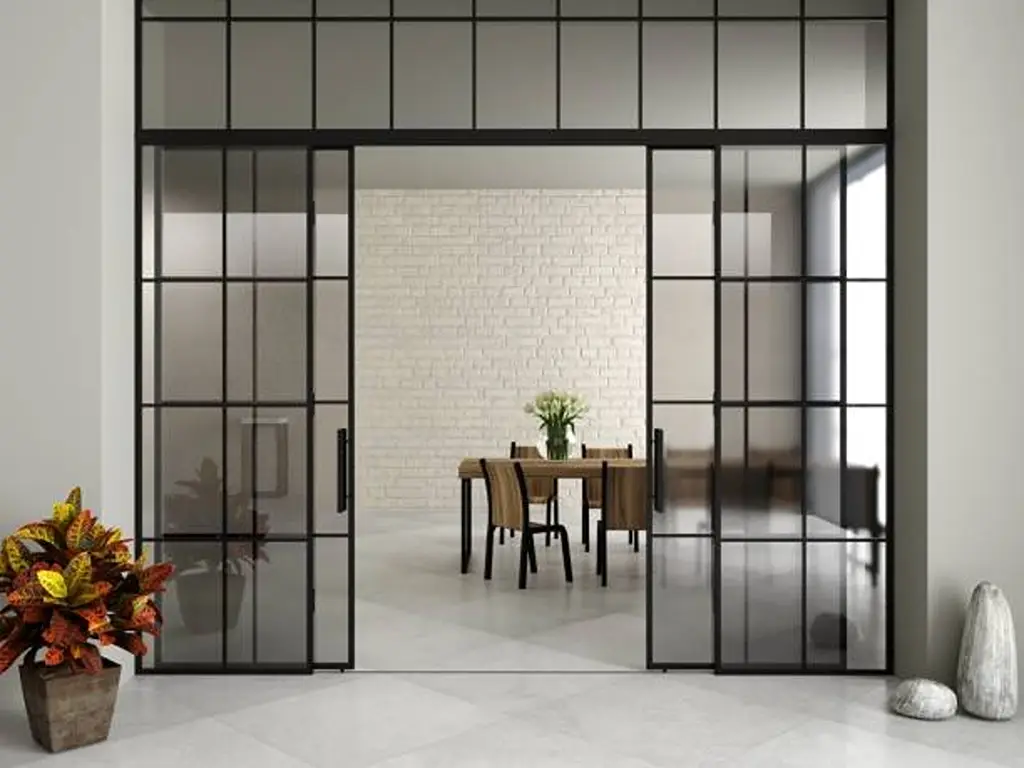 french iron-grid doors