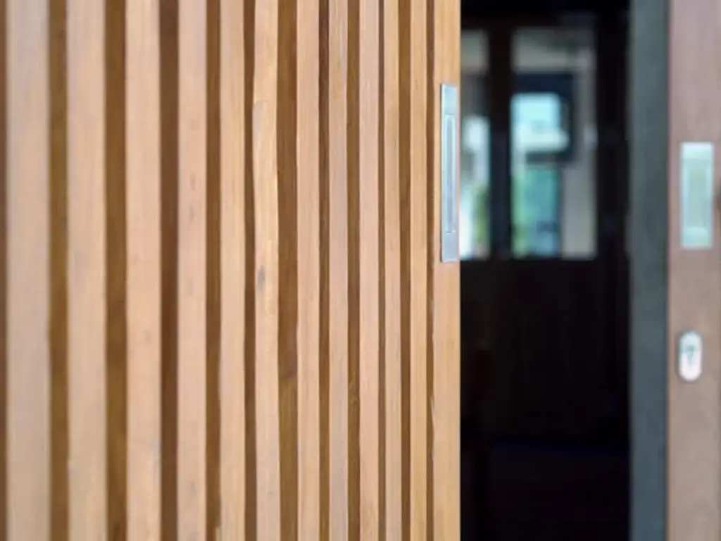 louvered and slatted wood doors