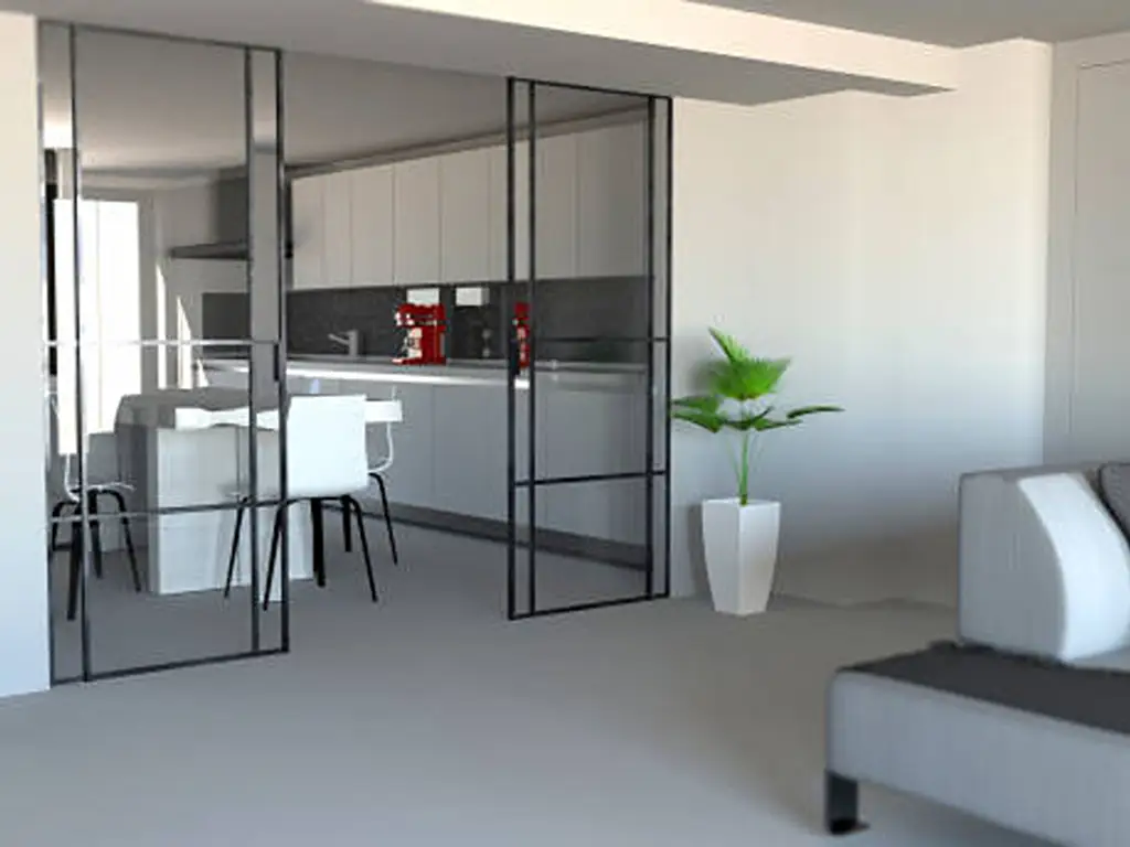 minimalist slim frame glass doors